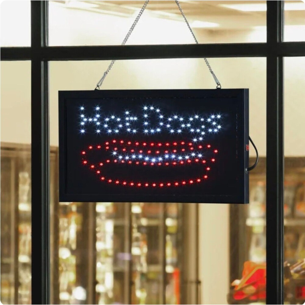 Choice 19" x 10" LED Rectangular Hot Dogs Sign with Two Display Modes
